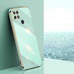 For OPPO A15 XINLI Straight 6D Plating Gold Edge TPU Shockproof Case(Mint Green)