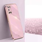 For OPPO A52 XINLI Straight 6D Plating Gold Edge TPU Shockproof Case(Cherry Purple)