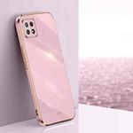For OPPO A72 XINLI Straight 6D Plating Gold Edge TPU Shockproof Case(Cherry Purple)