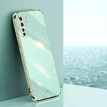 For OPPO A91 XINLI Straight 6D Plating Gold Edge TPU Shockproof Case(Mint Green)
