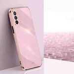 For OPPO A93 XINLI Straight 6D Plating Gold Edge TPU Shockproof Case(Cherry Purple)