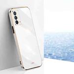 For OPPO A93 XINLI Straight 6D Plating Gold Edge TPU Shockproof Case(White)