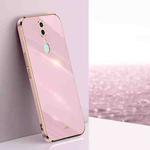 For OPPO F11 XINLI Straight 6D Plating Gold Edge TPU Shockproof Case(Cherry Purple)