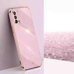 For OPPO Reno4 XINLI Straight 6D Plating Gold Edge TPU Shockproof Case(Cherry Purple)