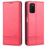 For Samsung Galaxy A03s 164mm AZNS Magnetic Calf Texture Horizontal Flip Leather Case with Card Slots & Holder & Wallet(Red)