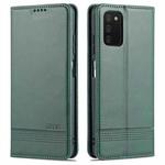 For Samsung Galaxy A03s 164mm AZNS Magnetic Calf Texture Horizontal Flip Leather Case with Card Slots & Holder & Wallet(Dark Green)