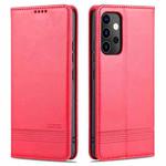 For Samsung Galaxy A82 5G AZNS Magnetic Calf Texture Horizontal Flip Leather Case with Card Slots & Holder & Wallet(Red)