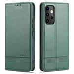 For Samsung Galaxy A82 5G AZNS Magnetic Calf Texture Horizontal Flip Leather Case with Card Slots & Holder & Wallet(Dark Green)