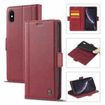 For iPhone X / XS LC.IMEEKE Magnetic Buckle PU + TPU Horizontal Flip Leather Case with Holder & Card Slots & Wallet(Red)