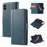 For iPhone XS Max LC.IMEEKE Magnetic Buckle PU + TPU Horizontal Flip Leather Case with Holder & Card Slots & Wallet(Blue)