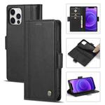 For iPhone 12 mini LC.IMEEKE Magnetic Buckle PU + TPU Horizontal Flip Leather Case with Holder & Card Slots & Wallet (Black)