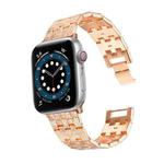 Woven Texture Stainless Steel Watch Band For Apple Watch Series 8&7 41mm / SE 2&6&SE&5&4 40mm / 3&2&1 38mm(Rose Gold)