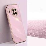 For Huawei Mate 30 XINLI Straight 6D Plating Gold Edge TPU Shockproof Case(Cherry Purple)