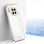 For Huawei Mate 30 XINLI Straight 6D Plating Gold Edge TPU Shockproof Case(White)