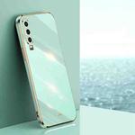 For Huawei P30 XINLI Straight 6D Plating Gold Edge TPU Shockproof Case(Mint Green)