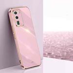 For Huawei P40 XINLI Straight 6D Plating Gold Edge TPU Shockproof Case(Cherry Purple)