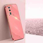 For Huawei P40 XINLI Straight 6D Plating Gold Edge TPU Shockproof Case(Hawthorn Red)