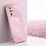 For Huawei P40 Pro XINLI Straight 6D Plating Gold Edge TPU Shockproof Case(Cherry Purple)