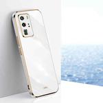 For Huawei P40 Pro XINLI Straight 6D Plating Gold Edge TPU Shockproof Case(White)