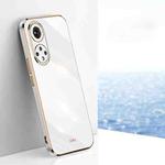 For Honor 50 Pro XINLI Straight 6D Plating Gold Edge TPU Shockproof Case(White)
