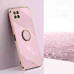For Huawei nova 6 SE XINLI Straight 6D Plating Gold Edge TPU Shockproof Case with Ring Holder(Cherry Purple)