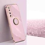 For Huawei nova 7 Pro 5G XINLI Straight 6D Plating Gold Edge TPU Shockproof Case with Ring Holder(Cherry Purple)