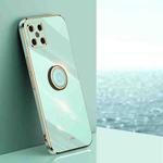 For Huawei nova 8 SE XINLI Straight 6D Plating Gold Edge TPU Shockproof Case with Ring Holder(Mint Green)
