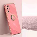 For Huawei P30 Pro XINLI Straight 6D Plating Gold Edge TPU Shockproof Case with Ring Holder(Hawthorn Red)