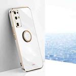 For Honor 30 XINLI Straight 6D Plating Gold Edge TPU Shockproof Case with Ring Holder(White)