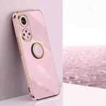 For Honor 50 XINLI Straight 6D Plating Gold Edge TPU Shockproof Case with Ring Holder(Cherry Purple)