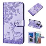 For Xiaomi Redmi 9 Sika Deer Embossing Pattern Horizontal Flip PU Leather Case with Holder & Card Slot & Wallet & Photo Frame(Purple)