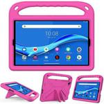 For Lenovo Tab M10 FHD Plus TB-X606F / TB-X606M Handle Portable EVA Shockproof Protective Case with Triangle Holder(Rose Red)