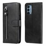 For OnePlus Nord N200 5G Fashion Calf Texture Zipper Horizontal Flip Leather Case with Stand & Card Slots & Wallet Function(Black)