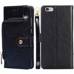 Zipper Bag PU + TPU Horizontal Flip Leather Case with Holder & Card Slot & Wallet & Lanyard For iPhone 6 / 6S(Black)