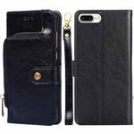 Zipper Bag PU + TPU Horizontal Flip Leather Case with Holder & Card Slot & Wallet & Lanyard For iPhone 7 Plus(Black)