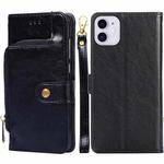 For iPhone 11 Zipper Bag PU + TPU Horizontal Flip Leather Case with Holder & Card Slot & Wallet & Lanyard (Black)