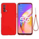 For OnePlus Nord N200 / OPPO A93 5G Pure Color Liquid Silicone Shockproof Full Coverage Case(Red)