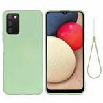 For Samsung Galaxy A03s (166.59mm) Pure Color Liquid Silicone Shockproof Full Coverage Case(Green)