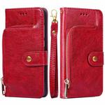 For ZTE Axon 30 Pro 5G Zipper Bag PU + TPU Horizontal Flip Leather Case with Holder & Card Slot & Wallet & Lanyard(Red)