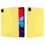 For iPad Pro 11 2022 / 2021 Pure Color Liquid Silicone Shockproof Full Coverage Tablet Case(Yellow)