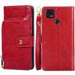 For ZTE Blade V2020 5G Zipper Bag PU + TPU Horizontal Flip Leather Case with Holder & Card Slot & Wallet & Lanyard(Red)