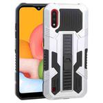 For Samsung Galaxy A01 US Version Vanguard Warrior All Inclusive Double-color Shockproof TPU + PC Protective Case with Holder(Silver White)