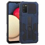 For Samsung Galaxy A02s 166mm  Vanguard Warrior All Inclusive Double-color Shockproof TPU + PC Protective Case with Holder(Cobalt Blue)