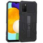 For Samsung Galaxy A03s 164mm Vanguard Warrior All Inclusive Double-color Shockproof TPU + PC Protective Case with Holder(Rock Black)