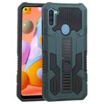 For Samsung Galaxy A11 US Version Vanguard Warrior All Inclusive Double-color Shockproof TPU + PC Protective Case with Holder(Graphite Green)
