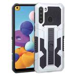 For Samsung Galaxy A21 US Version Vanguard Warrior All Inclusive Double-color Shockproof TPU + PC Protective Case with Holder(Silver White)