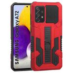 For Samsung Galaxy A72 5G / 4G Vanguard Warrior All Inclusive Double-color Shockproof TPU + PC Protective Case with Holder(Red)