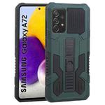 For Samsung Galaxy A72 5G / 4G Vanguard Warrior All Inclusive Double-color Shockproof TPU + PC Protective Case with Holder(Graphite Green)