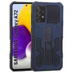 For Samsung Galaxy A72 5G / 4G Vanguard Warrior All Inclusive Double-color Shockproof TPU + PC Protective Case with Holder(Cobalt Blue)