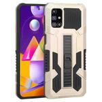 For Samsung Galaxy M31s Vanguard Warrior All Inclusive Double-color Shockproof TPU + PC Protective Case with Holder(Gold)